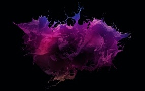 Splashes of lilac paint on a black background
