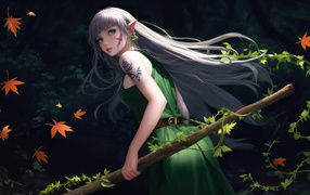 Fantastic elf girl in the forest