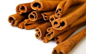Cinnamon on a white background close up