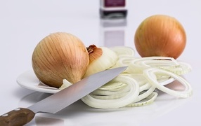 Onion cut into rings