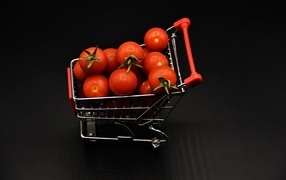 Small Cart with Red Tomatoes