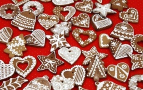 Красивое рождественское печенье в сахарной глазури