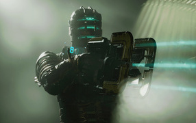 Soldier from the computer game Dead Space Remake