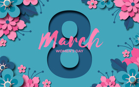 Открытка на международный женский день 8 марта