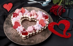 Торт в форме сердца для любимой на День Святого Валентина