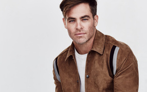 Bright actor Chris Pine on a white background