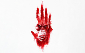 Poster on a white background for the new film Godzilla and Kong: A New Empire, 2024