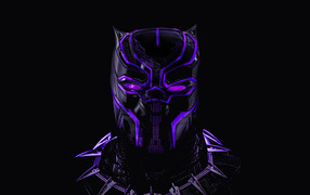 Superhero Black Panther on a black background