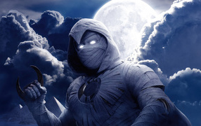 Superhero Moon Knight in a mummy costume