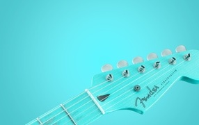 Guitar on a blue background