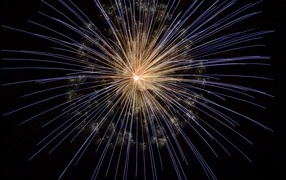 Explosion of bright fireworks on a black background
