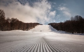 Snow-covered downhill