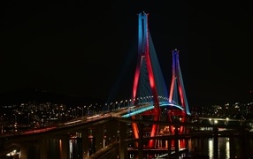 Beautiful big bridge across the river