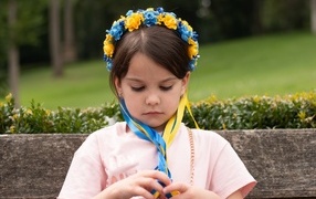 Little Ukrainian girl in a wreath