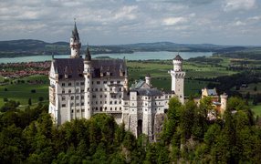 View of the beautiful ancient Neuschwanstein Castle, Germany