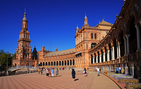 City square in the city of Seville, Spain