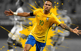 Brazilian football player in a yellow T-shirt