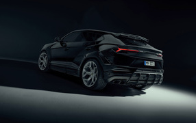 Black Lamborghini Urus car rear view