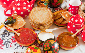 Treats for Maslenitsa on the table