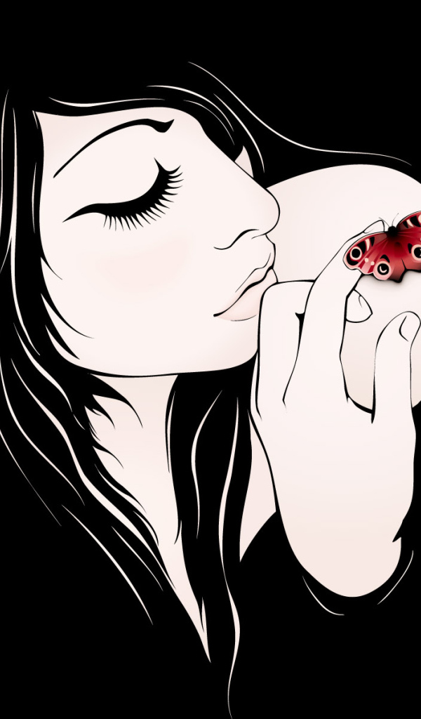 Девушка и бабочка