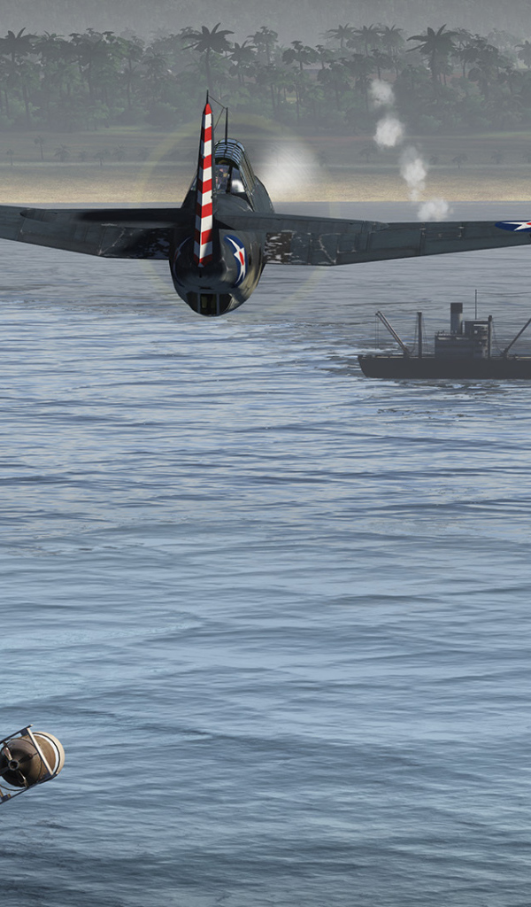 War Thunder самолет направляется к судну