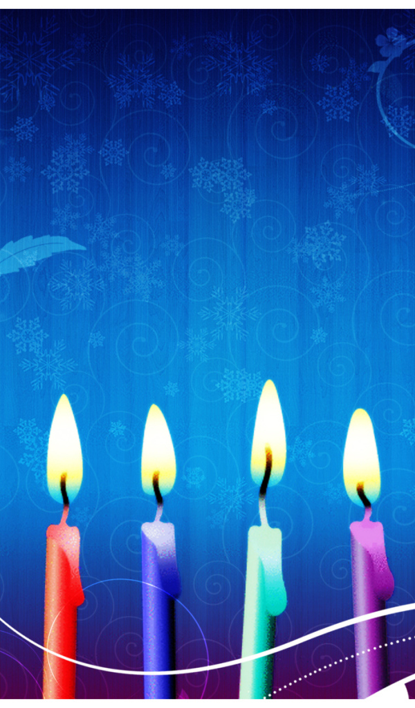Свечи на день рождения, синий фон
