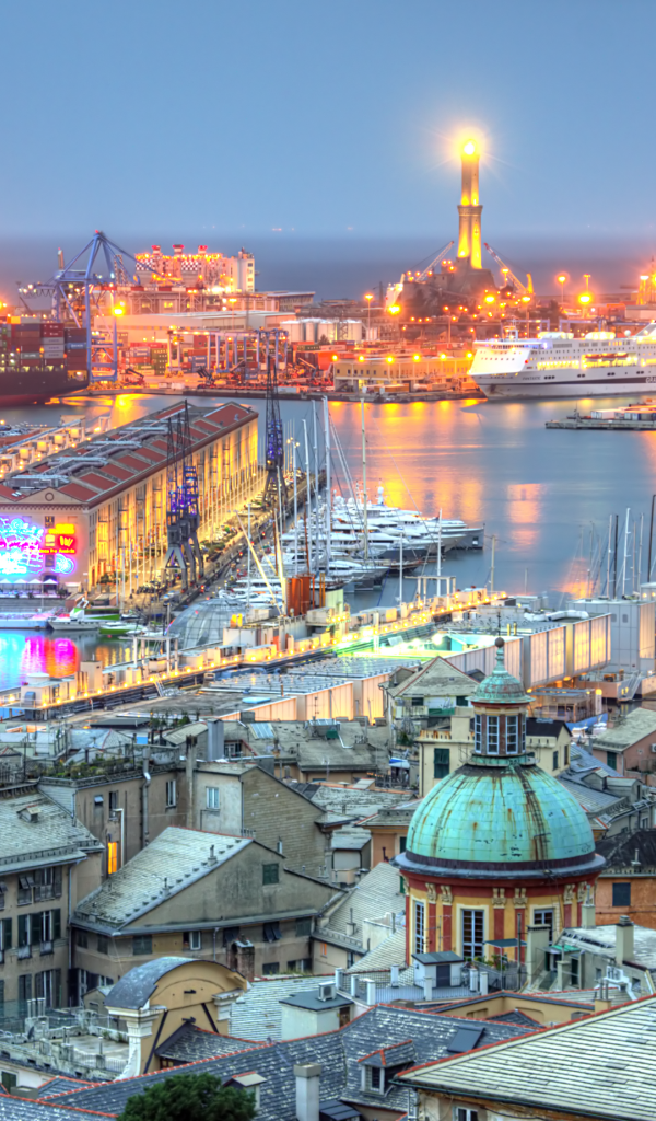 Port lights in Genoa, Italy