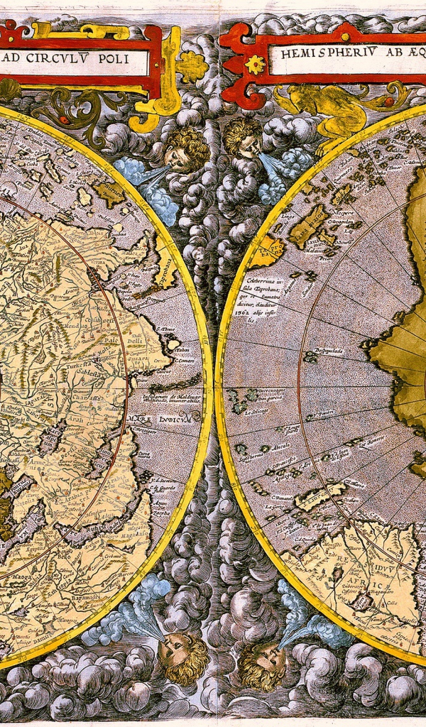 Большая подробная карта полюсов Земли