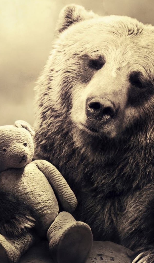 Медведь с игрушкой