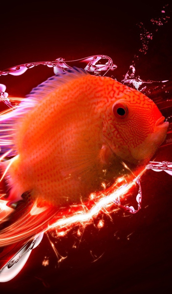 Рыбка в красном мире