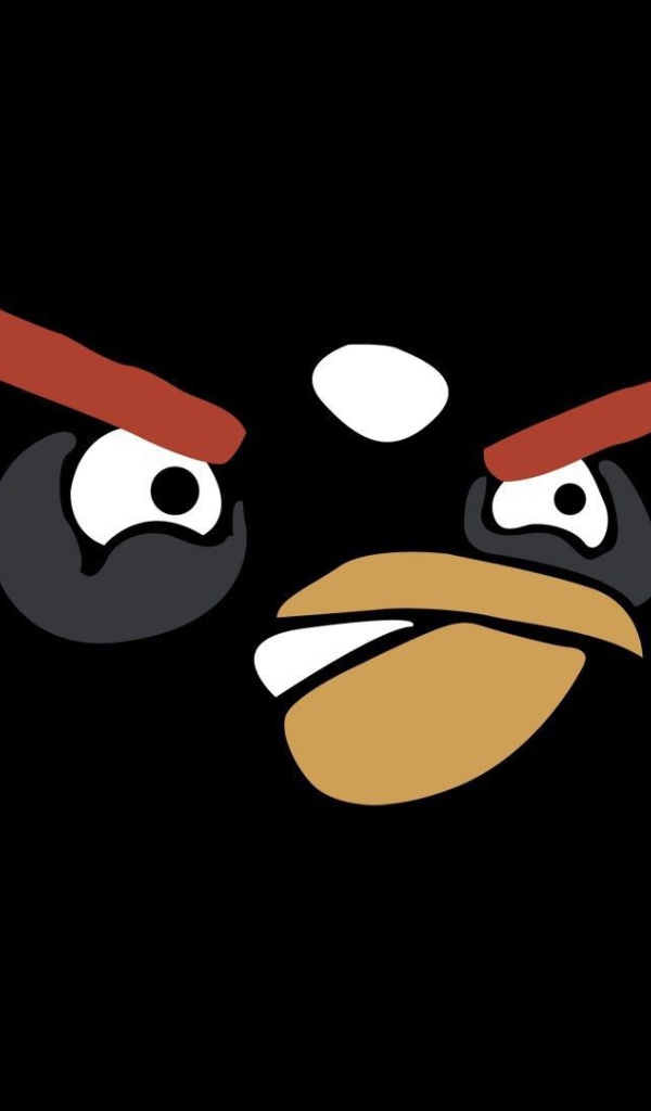 Птица Angry Birds, черный фон