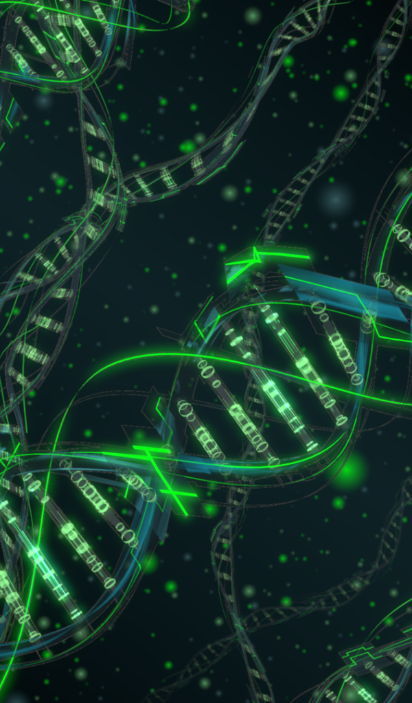 Зеленые нити жизни ДНК, фон