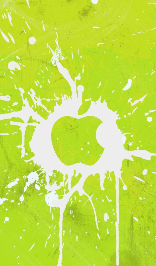 Logo Apple Inc, splashes on a green background