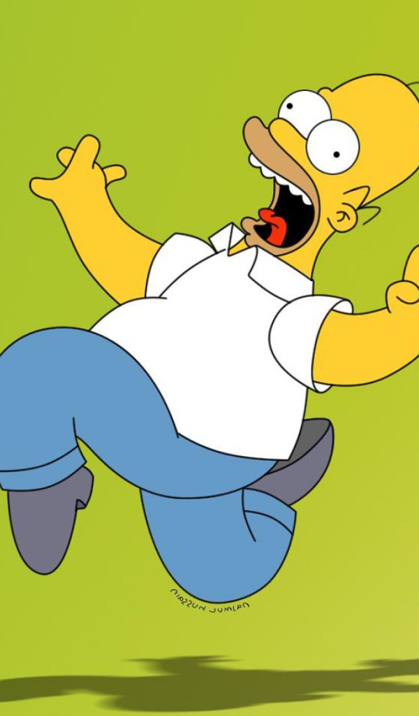 Homer Simpson quickly runs away