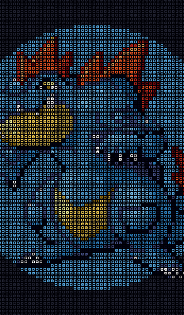 Голубой покемон из пикселей