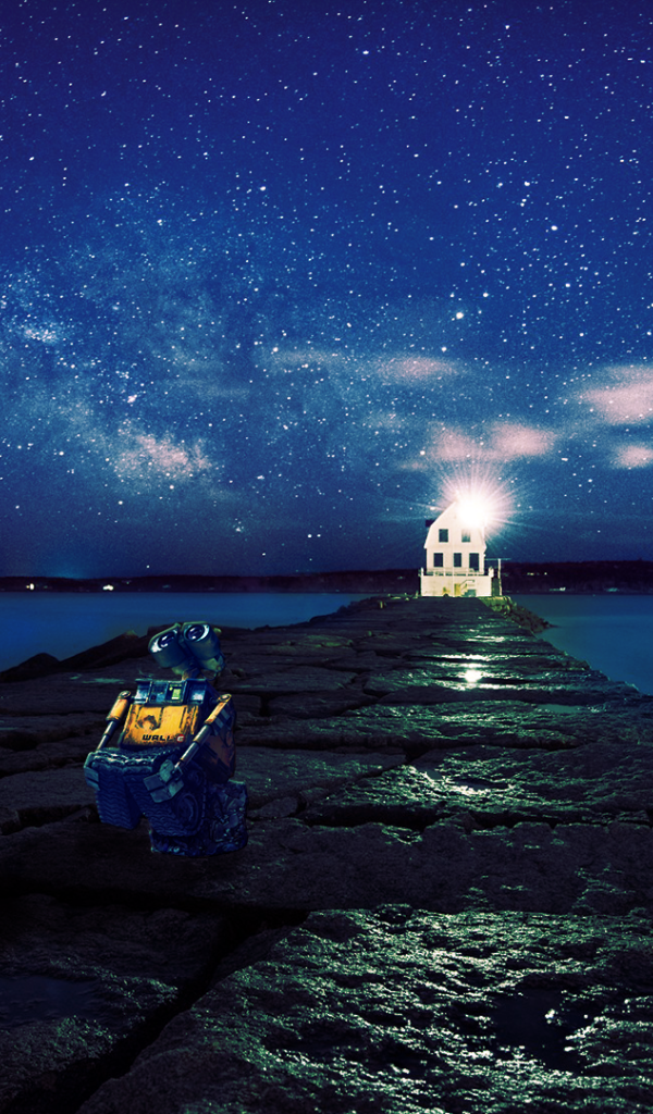Робот WALL·E под звездным небом