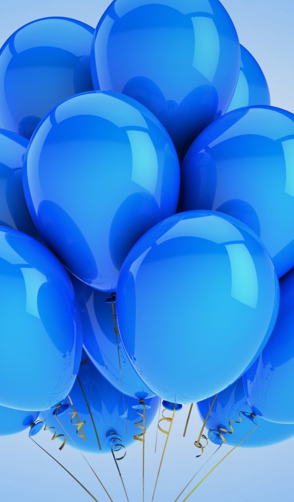 Связка голубых воздушных шаров