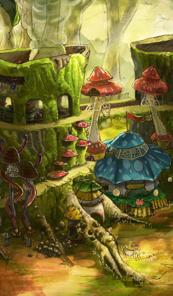 Домик для грибов среди леса
