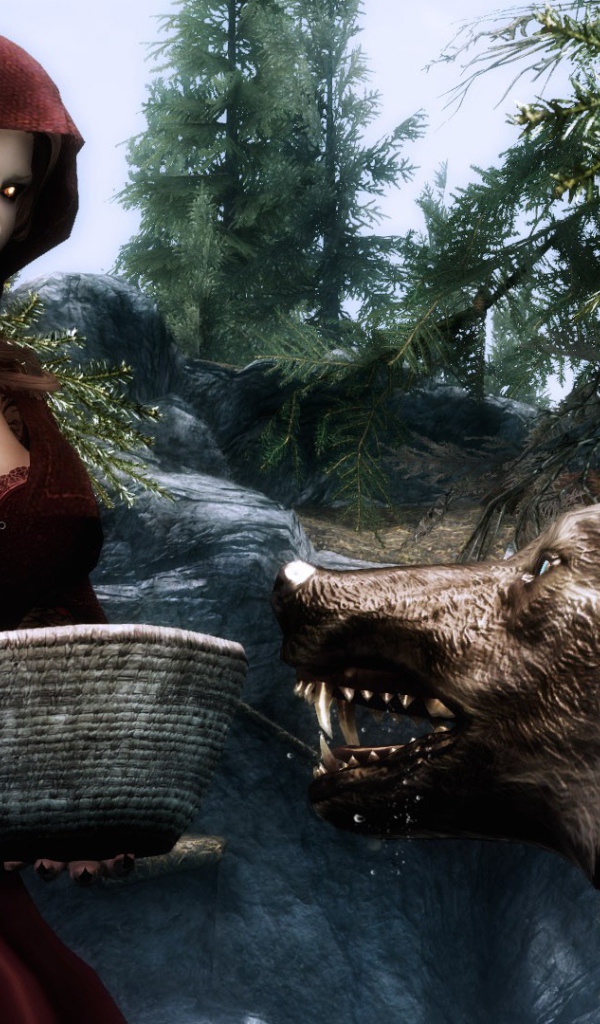 Вампирша встретилась с волком в лесу