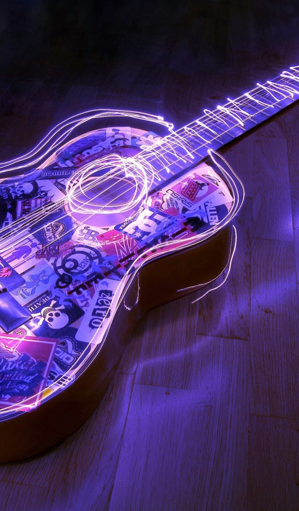 Неоновая подсветка гитары