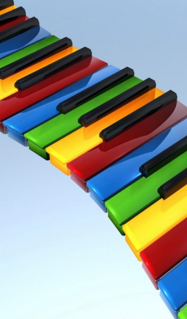 Радужная изогнутая клавиатура пианино