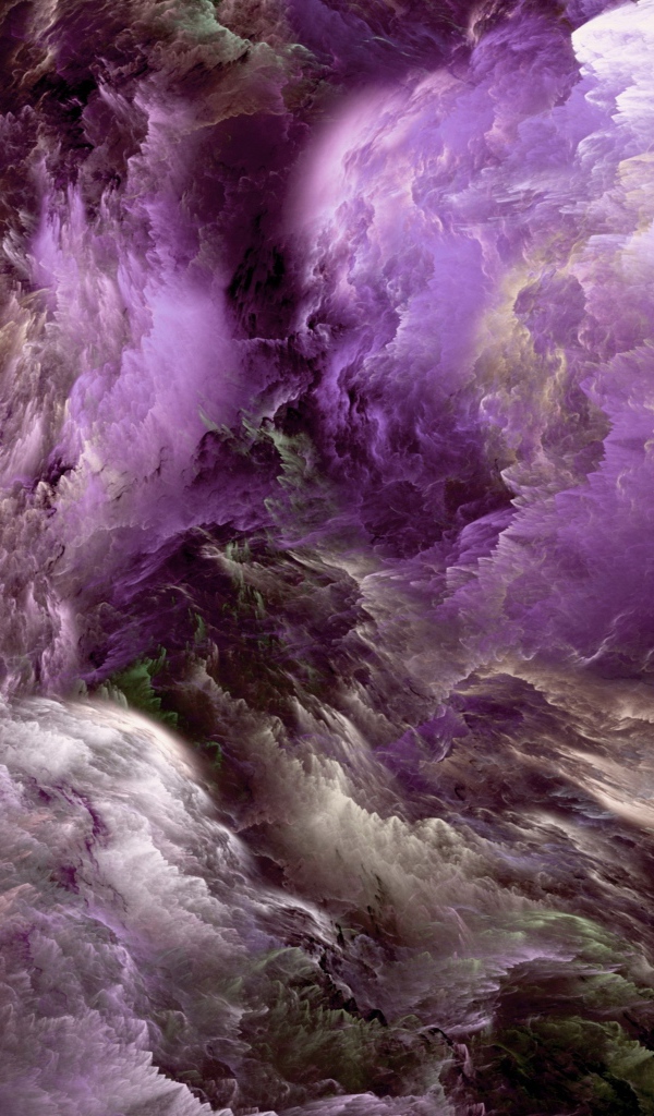 Фиолетовые облака из плазмы, абстракция