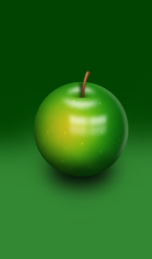 Зеленое яблоко на зеленом фоне 3D графика 