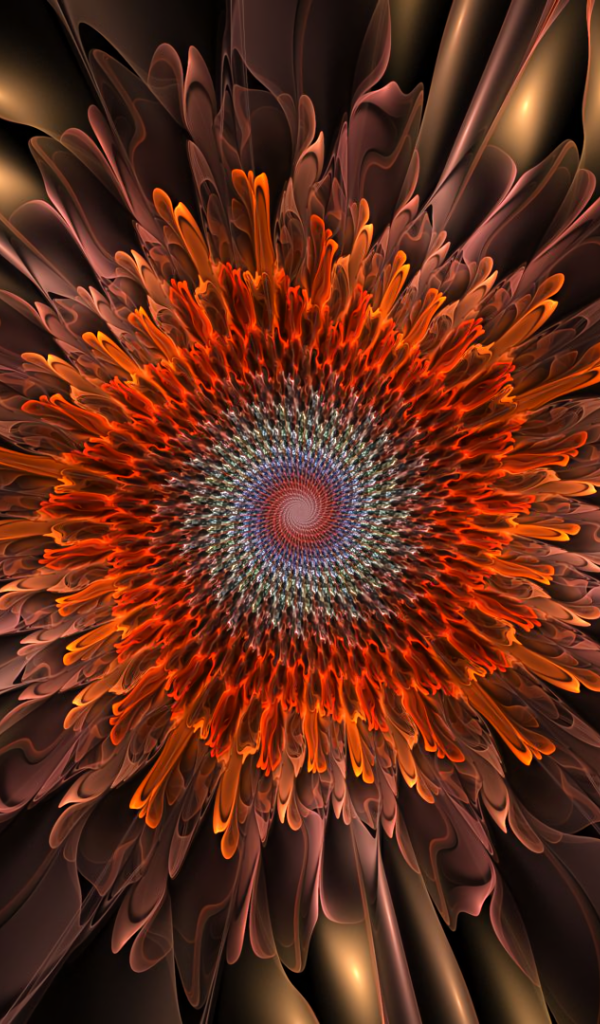 Спиральный цветок 3д рисунок 
