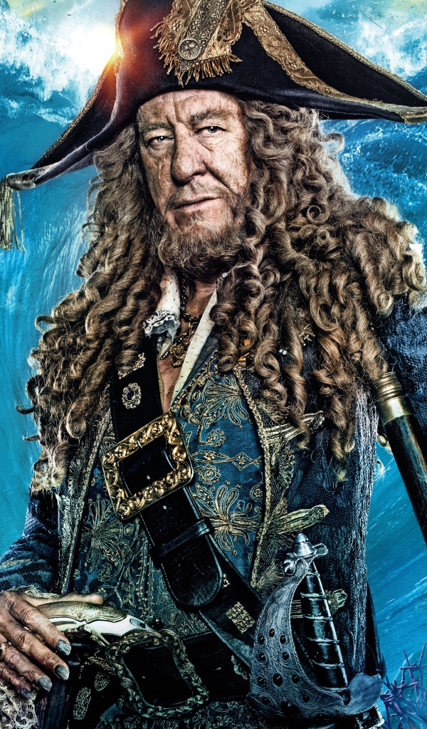 Captain Barbossa the character of the movie Pirates of the Caribbean. Dead men do not tell fairy tales 2017