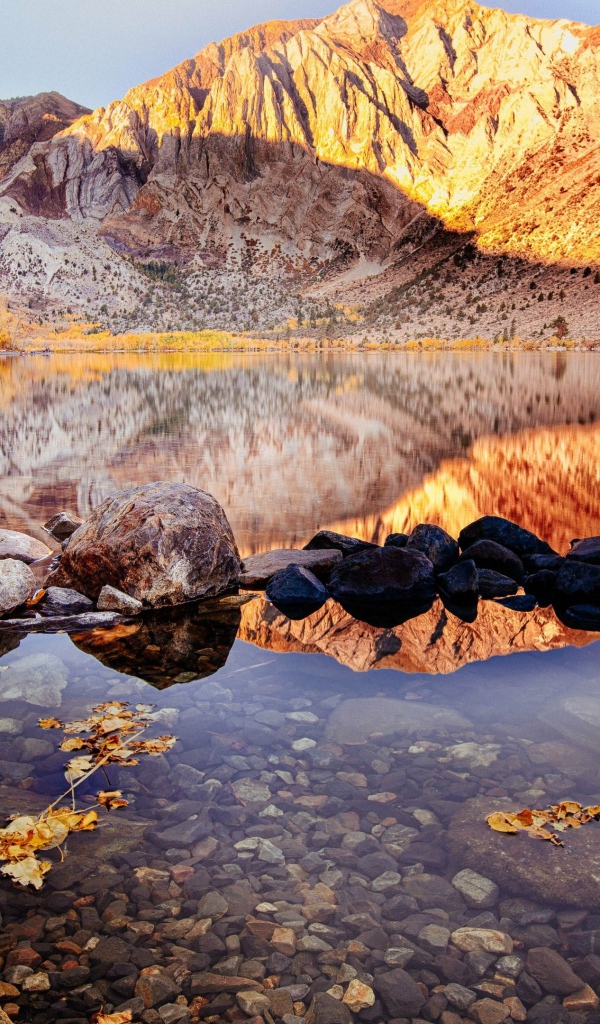 Гора Моррисон  отражается в озере Конвикт осенью