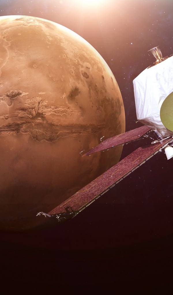 Межпланетная космическая станция Маринер на орбите планеты Марс 