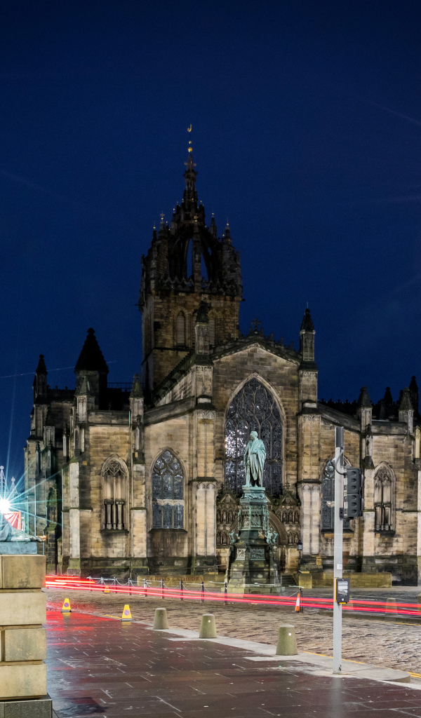 Собор Святого Эгидия ночью, Эдинбург. Шотландия 