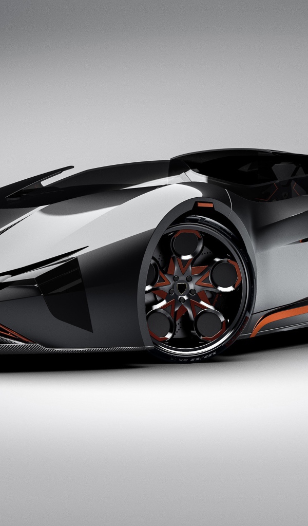 Электрический автомобиль Lamborghini Diamante на сером фоне