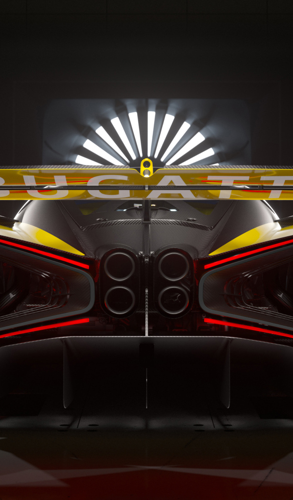 Спортивный автомобиль Bugatti Bolide 2022 года вид сзади